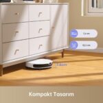 Mova M1 Robot Süpürge ve Paspas, 4,500PA Güçlü Emiş, Kompakt Gövde, Sabit Lazer Navigasyonu (Sof Lidar) - Görsel 5