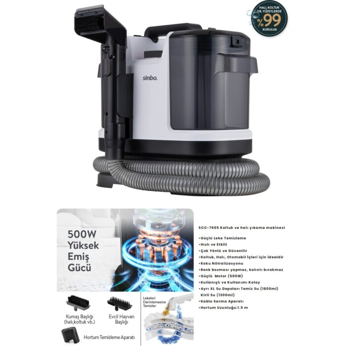 Sinbo SCC-7605 Halı-Koltuk Yıkama Makinesi - Görsel 4