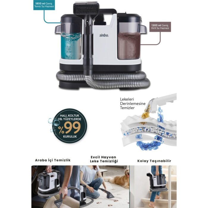 Sinbo SCC-7605 Halı-Koltuk Yıkama Makinesi - Görsel 5