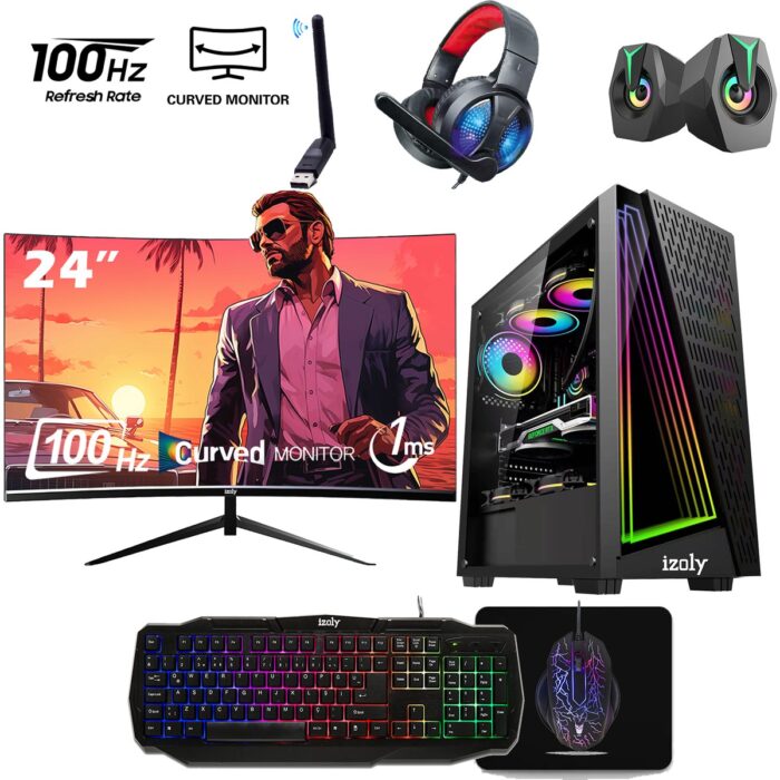 İzoly Izoly FX50 İ5-3470 16GB 512GB Sata SSD Gt 740 4gb Gddr5 24"100Hz Oyuncu Masaüstü Bilgisayarı - Görsel 1