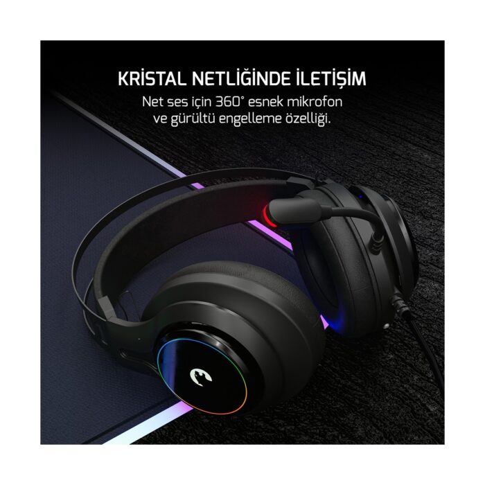 Gamepower Kugon Siyah 7.1 Surround Rainbow Gaming Kulaklık - Görsel 3
