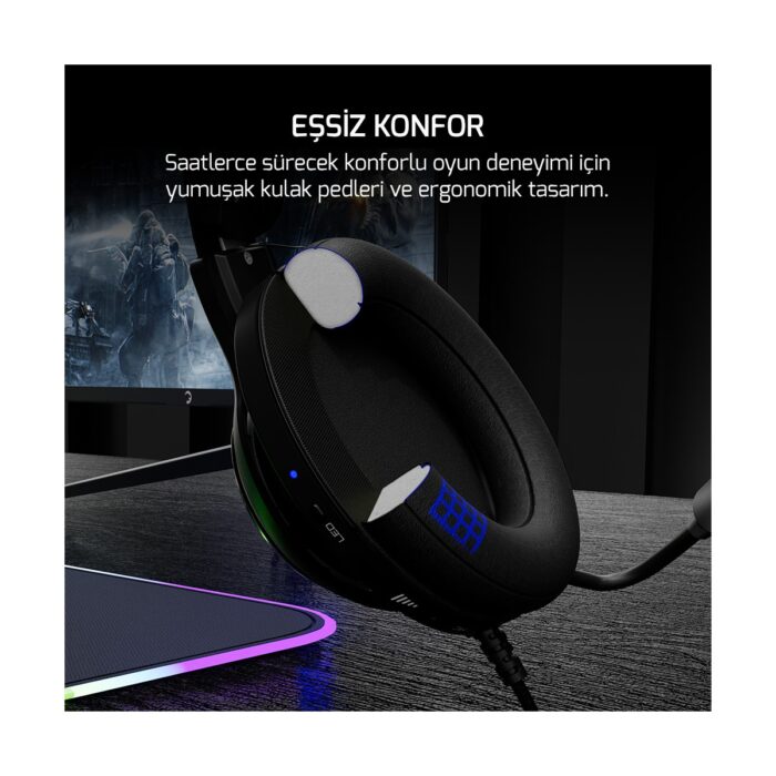 Gamepower Kugon Siyah 7.1 Surround Rainbow Gaming Kulaklık - Görsel 4