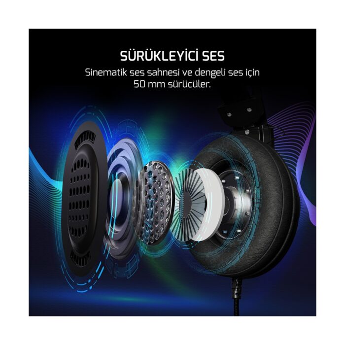 Gamepower Kugon Siyah 7.1 Surround Rainbow Gaming Kulaklık - Görsel 5