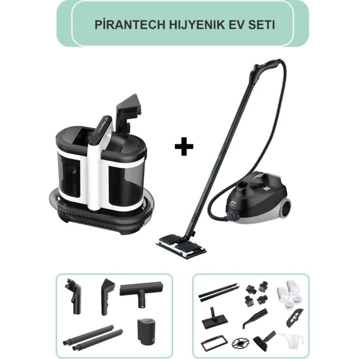 110000767293830.jpg Pirantech CB-107C Buharlı Temizlik Makinası / V22C Koltuk ve Halı Yıkama Makinesi (Hijyenik Ev Seti) - Görsel 1