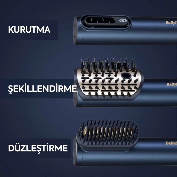 BaByliss Saç Kurutma ve Şekillendirme Seti Air Wand, 1600W, 2 Başlık, Elektriklenme Önleyici İyon Teknolojisi, AS6550CE - Görsel 3