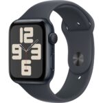 Apple Watch SE GPS, 44 mm Gece Yarısı Alüminyum Kasa ve Gece Yarısı Spor Kordon - M/L