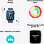 Apple Watch SE GPS, 44 mm Gece Yarısı Alüminyum Kasa ve Gece Yarısı Spor Kordon - M/L - Görsel 3