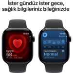 Apple Watch Series 10 GPS, 42 mm Simsiyah Alüminyum Kasa ve Mürekkep Moru Spor Loop - Görsel 5