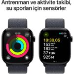 Apple Watch Series 10 GPS, 46 mm Simsiyah Alüminyum Kasa ve Mürekkep Moru Spor Loop - Görsel 4