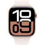 Apple Watch Series 10 GPS, 46 mm Roze Altın Rengi Alüminyum Kasa ve Bulut Pembesi Spor Kordon - M/L - Görsel 2