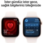 Apple Watch Series 10 GPS, 46 mm Roze Altın Rengi Alüminyum Kasa ve Bulut Pembesi Spor Kordon - M/L - Görsel 5