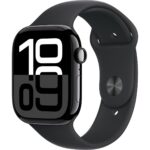 Apple Watch Series 10 GPS, 42 mm Simsiyah Alüminyum Kasa ve Siyah Spor Kordon - S/M