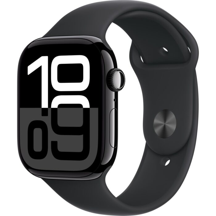 Apple Watch Series 10 GPS, 42 mm Simsiyah Alüminyum Kasa ve Siyah Spor Kordon - S/M - Görsel 1