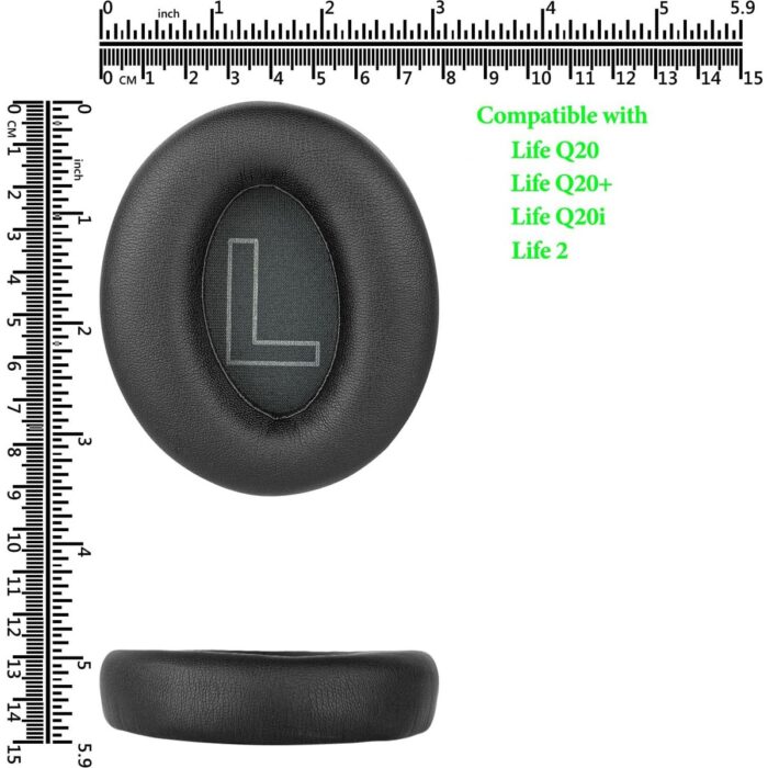 Mrs Toys Anker Soundcore Life Q20/Q20 BT/Q20+ Kulaklıklar Için Yedek Kulak Pedleri,protein Deri ve Yüksek Yoğunluklu Köpük  Profesyonel Kulaklık Kulak Yastığı Pedi Süngeri-Siyah - Görsel 5