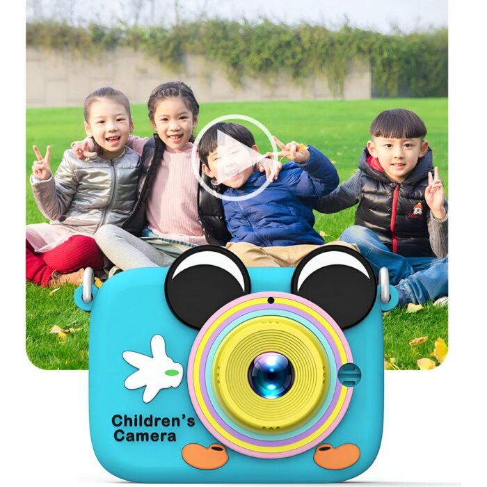 Holatec Ön-Arka 2 Kameralı Çocuk Fotoğraf Makinesi Üst Kalite Hd Çocuk Selfie Fotoğraf Makinesi Hd Kılıflı - Görsel 2