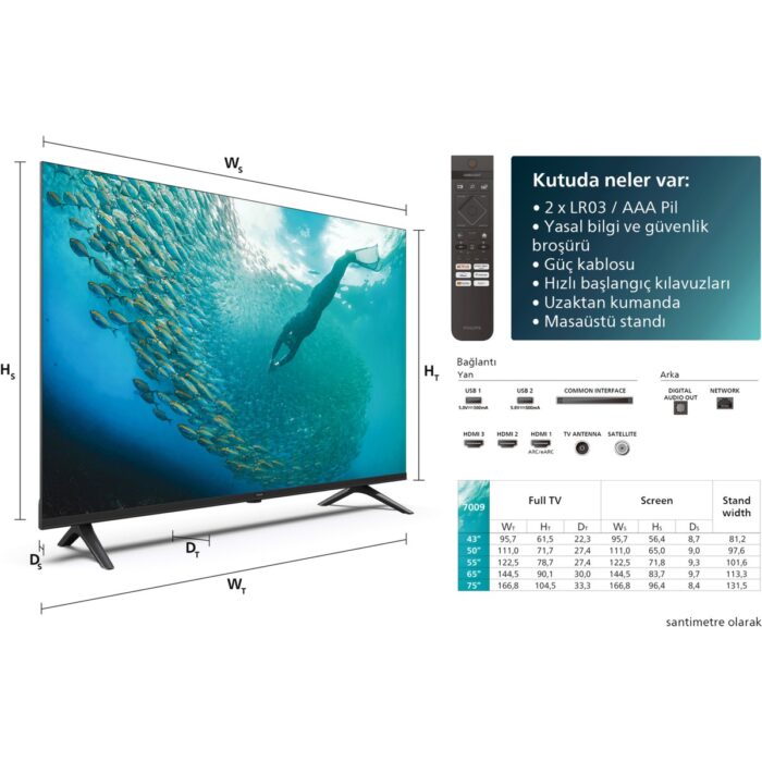 Philips 65PUS7009 65" 165 Ekran Uydu Alıcılı 4K Ultra HD Smart LED TV - Görsel 4