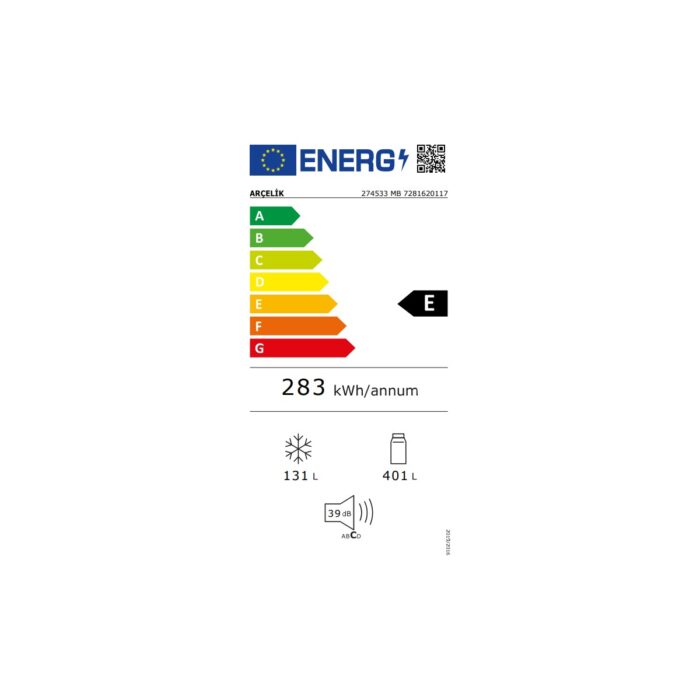 Arçelik 274533 MB E Enerji Sınıfı 560 lt No Frost Buzdolabı Beyaz - Görsel 5