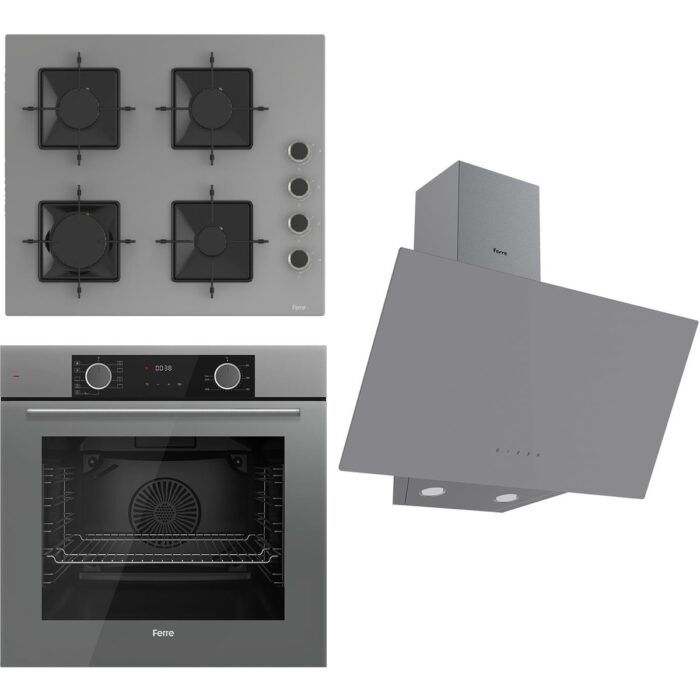 Ferre Fryart Ss Serisi Gri Set (SS208 + XE63CPR +D079 ) - Kare Emaye Izgara - Görsel 1