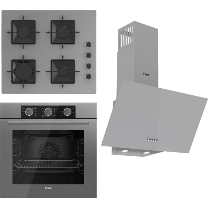 110000789207295.jpg Ferre Fryart Basıc Ss Serisi Gri Set (SS208 + QXE62CPR +D088 ) - Kare Emaye Izgara - Görsel 1