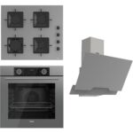 Ferre Fryart Ss Serisi Gri Set (SS208 + XE63CPR +D065 ) - Kare Emaye Izgara