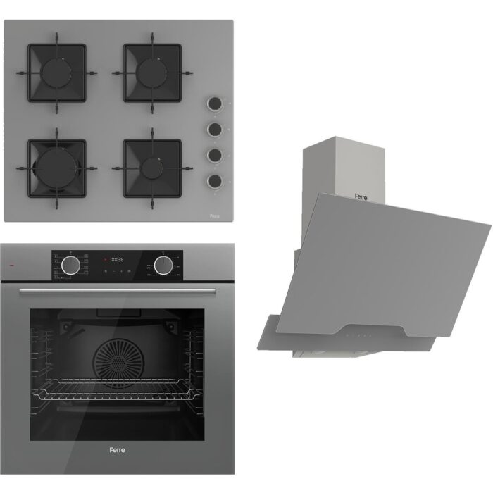 Ferre Fryart Ss Serisi Gri Set (SS208 + XE63CPR +D065 ) - Kare Emaye Izgara - Görsel 1