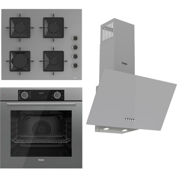 Ferre Fryart Ss Serisi Gri Set (SS208 + XE63CPR +D088 ) - Kare Emaye Izgara - Görsel 1