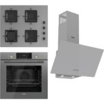 Ferre Flowart  Ss Serisi Gri Set (SS208 + QMS63CPR +D088 ) - Kare Emaye Izgara