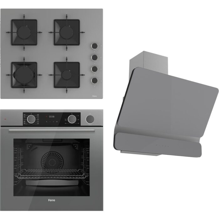 Ferre Steamart Ss Serisi Gri Set (SS208 + XE64CPR +D082 ) - Kare Emaye Izgara - Görsel 1