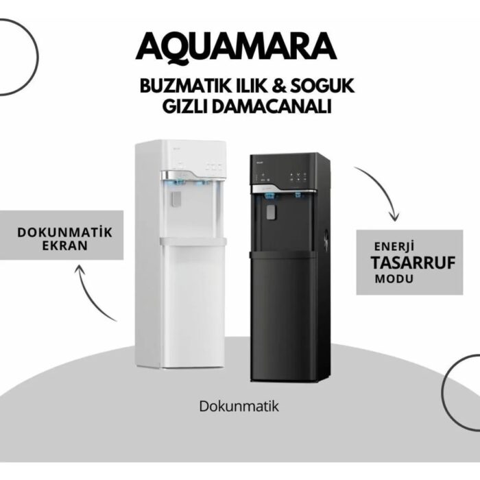 AQUAMARA Buz Makinalı Su Sebili - Siyah - Görsel 2