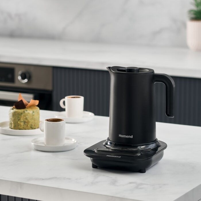 110000790133011.jpg Homend Pottoman Plus 1889H 5 Fincan Kapasiteli Otomatik Türk Kahve Makinesi, Mini Kettle ve Süt Isıtıcı 3 in 1 - Görsel 1