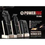 Powertec TR-5400 Saç Sakal & Günlük Tıraş & Ense Çizim Profesyonel Berber Tıraş Makinesi 3'lü set - Görsel 2