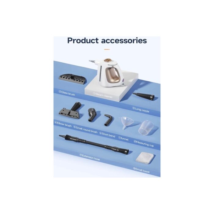 Deanb 9in1 1350W 550ML Kapasite 3mt Kablo 120° Ev Mutfak Ofis Araç Içi Otel Buharlı Temizleme Makinası - Görsel 4