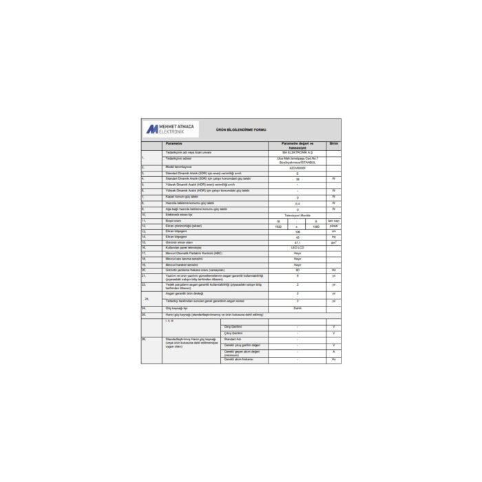 Onvo 42OV6000F 42" 106 Ekran Uydu Alıcılı Full HD Smart LED TV - Görsel 2