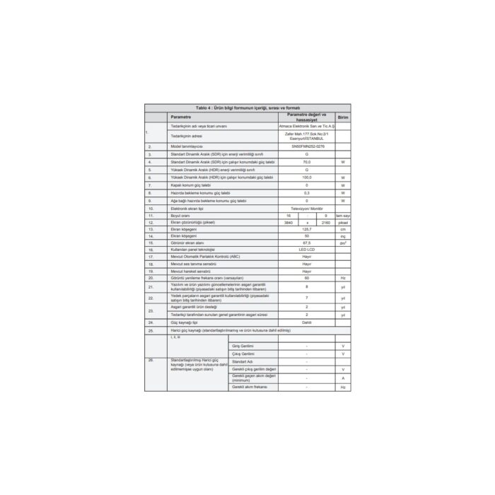 Sunny SN50FMN252 50" 127 Ekran Dahili Uydu Alıcılı 4K Ultra HD Smart webOS LED TV - Görsel 5