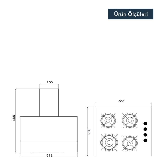 Kumtel Beyaz 2'li Ankastre Cam Set (DA6-835  + KO-40TAHDF) - Görsel 4