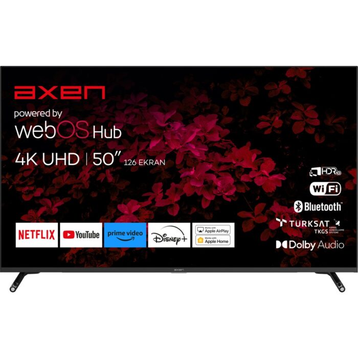 110000800464361.jpg Axen AX50FIL242 50" 127 Ekran Uydu Alıcılı 4K Ultra HD Smart LED TV - Görsel 1