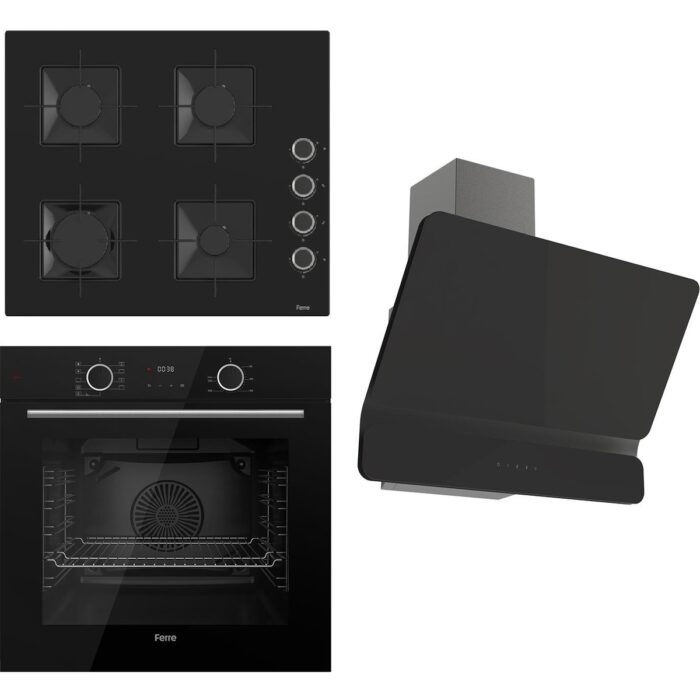 110000802170162.jpg Ferre Fryart Ss Serisi Siyah Set (SS205 + XE63CS +D080 ) - Kare Emaye Izgara - Görsel 1