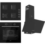 Ferre Fryart Ss Serisi Siyah Set (SS205 + XE63CS +D086 ) - Kare Emaye Izgara