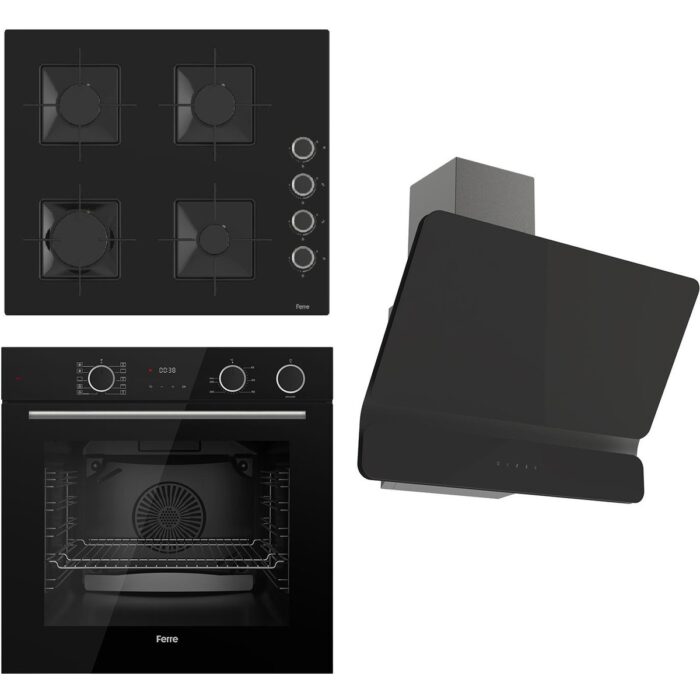 Ferre Steamart Ss Serisi Siyah Set (SS205 + XE64CS +D080 ) - Kare Emaye Izgara - Görsel 1