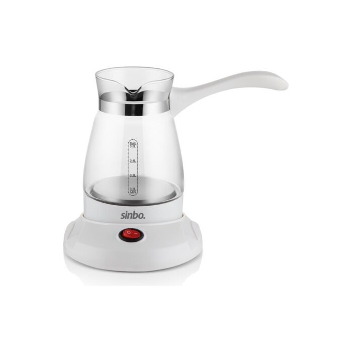 Sinbo Elektrikli Cam Cezve - 500 ml, 5 Fincan Kapasitesi, Hızlı Kaynatma Özelliği, Isıya Dayanıklı, Şık Beyaz Tasarım - Görsel 2