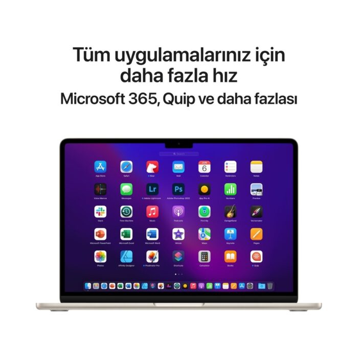 Apple MacBook Air M2 16GB 256GB SSD macOS 13" Taşınabilir Bilgisayar Yıldız Işığı MC7W4TU/A - Görsel 2