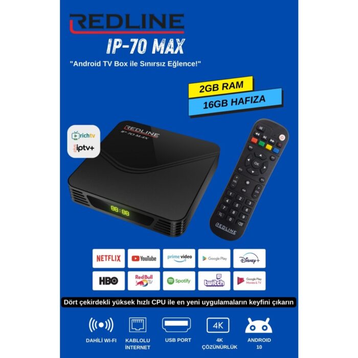 Redline Ip-70 Max Android 10 TV Box 2GB/16GB - Görsel 4