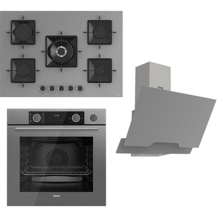 Ferre Steamart Ss Serisi Gri Set (SS038 + XE64CPR +D065 ) -75'lik Seri Kare Emaye Izgara - Görsel 1