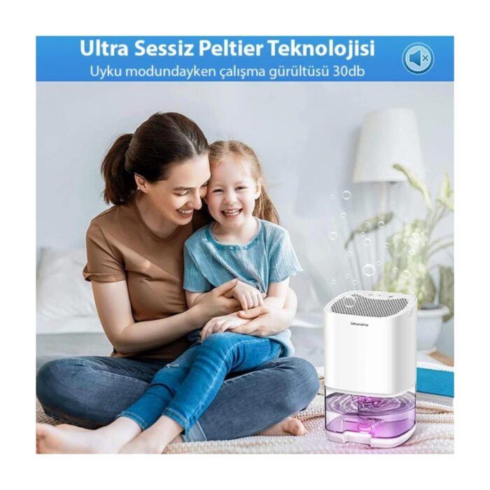 Coofbe Led Işıklı Otomatik Banyo Mutfak Oda Dolap 1000ml Nem Alma Cihazı Mantar Rutubet Nem Önleyici - Görsel 5