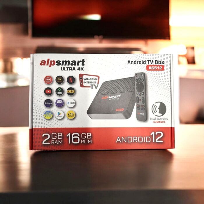 Alpsmart AS512 Android Tv Box Ses Komutlu Kumandalı 2GB Ram 16 GB Hafıza Android 12 - Görsel 2