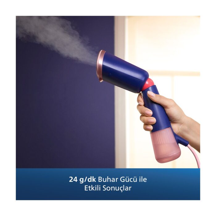 Philips STH5030/20 5000 Serisi El Tipi Buharlı Düzleştirici, Seyahat için Taşınabilir, Tak ve Çalıştır,  Lacivert, - Görsel 2