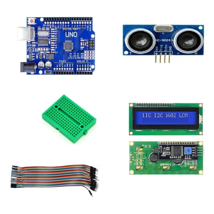 Arduino Uno R3 Mesafe Ölçüm Seti (HC-SR04 & LCD 2X16 Ic2 Modül) (Bağlantı Şeması ve Örnek Kodlarla) - Görsel 1