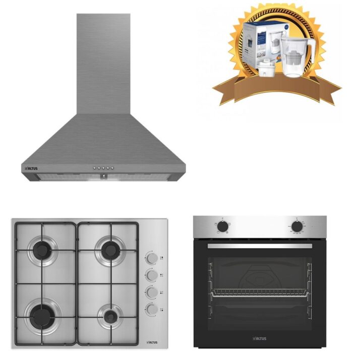 110000820556909.jpg Altus Inox Ankastre Set 522 Inox Davlumbaz - 181 Gid Metal Ocak - 310 Inox Firin ( Su Arıtma Sürahisi ) - Görsel 1