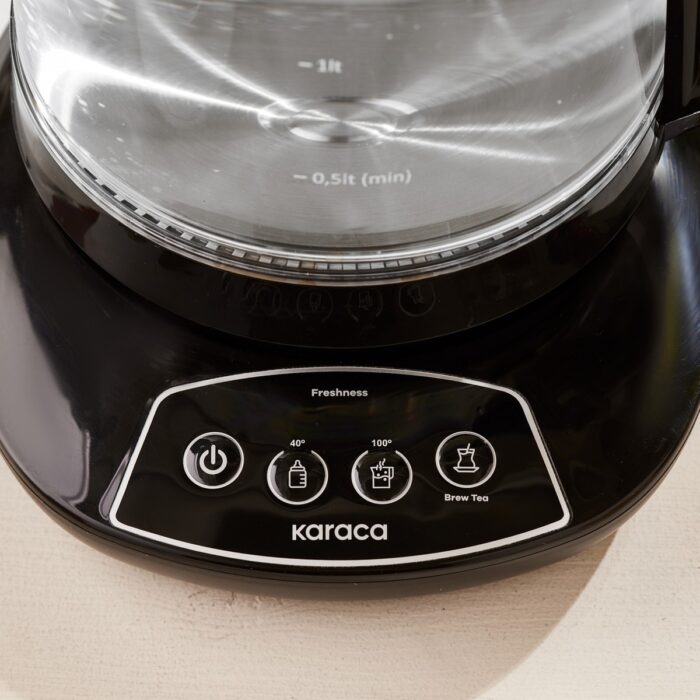 Karaca Çaysever 3 In 1 Konuşan Cam Çay Makinesi Su Isıtıcı ve Mama Suyu Hazırlama 1700W Black - Görsel 4