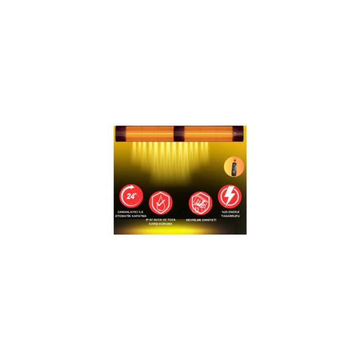 Sunstar Halojen Soba Infrared Isıtıcı Kumandalı 3600W - Görsel 4